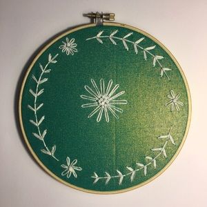 Floral embroidery hoop